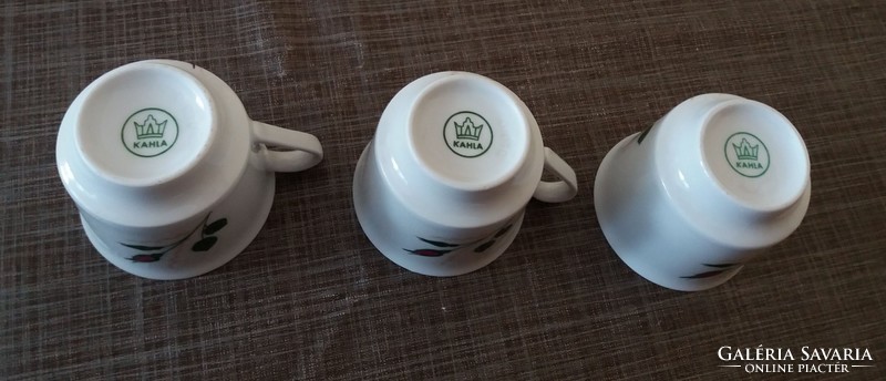 Kahla porcelain coffee cup with floral 3pcs.
