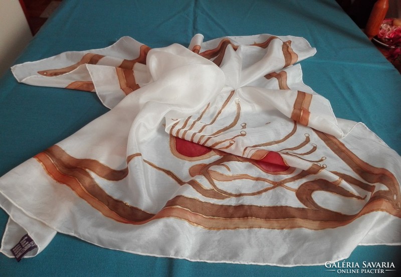 Ideen silk scarf, hand-dyed, 100 x 84 cm