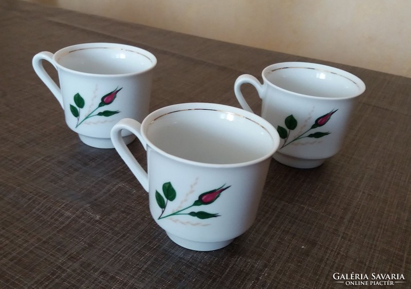 Kahla porcelain coffee cup with floral 3pcs.