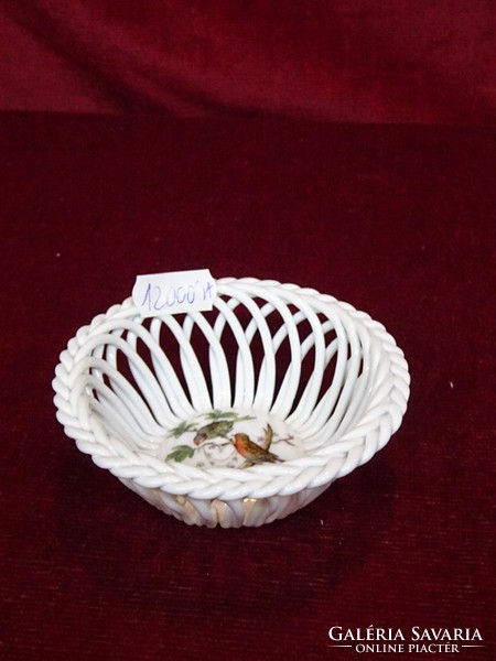 Herend porcelain rothschild patterned wicker table centerpiece, diameter 9 cm. He has!
