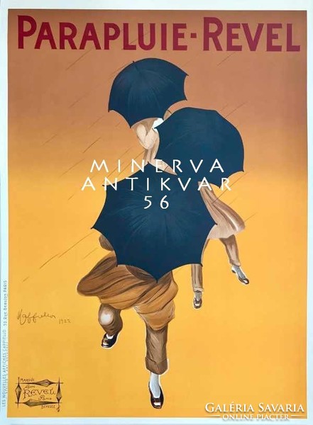 Férfi úri divat hirdetés, esernyő, Leonetto Cappiello. Vintage/antik plakát reprint