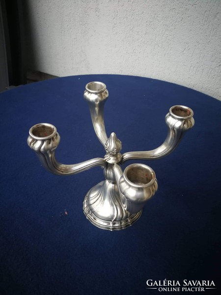 4-branch candlestick with silver-plated wellner alpaca, special piece with silver effect.