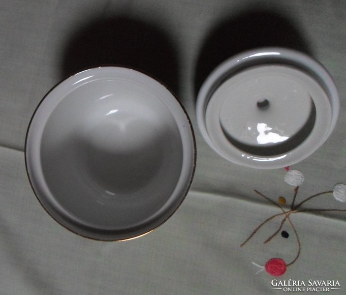 Kahla flower tea set: cup, teapot, sugar bowl (gd, East German porcelain)