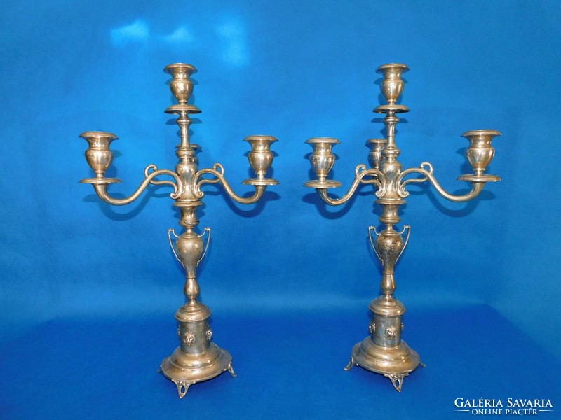 Pair of silver sandrik candelabra candle holders 2205gr