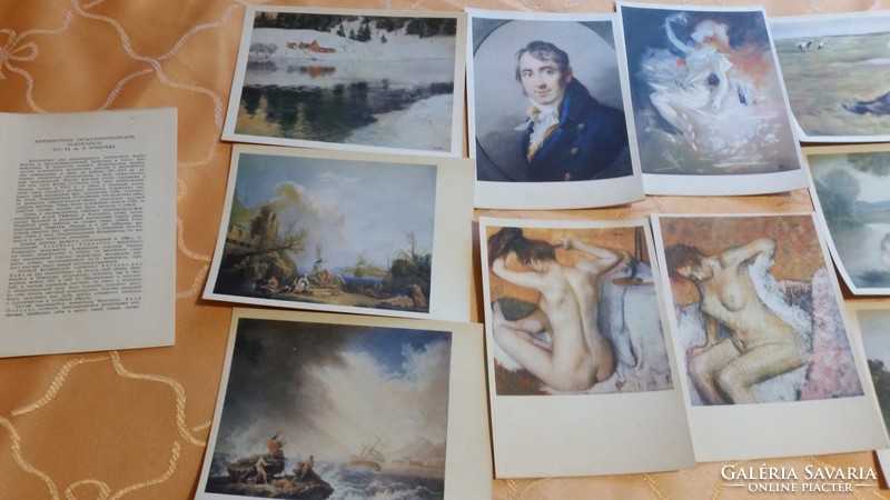 0T154 Régi 15 darabos,híres festő munkái, postatiszta képeslap mappa eladó.