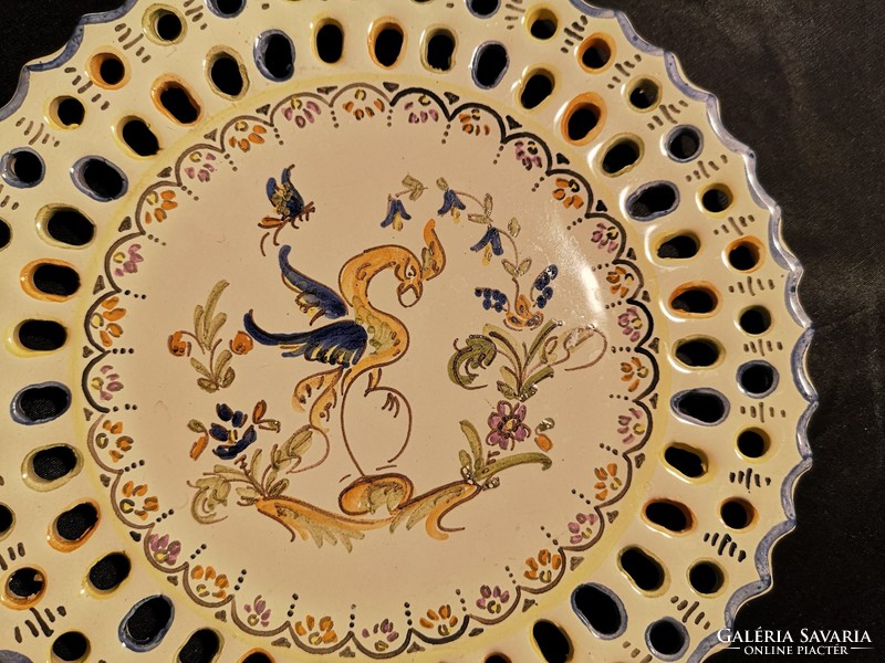 LEÁRAZTAM!!! Gyönyörű, kézzel festett Martres Tolosane fajansz tányér