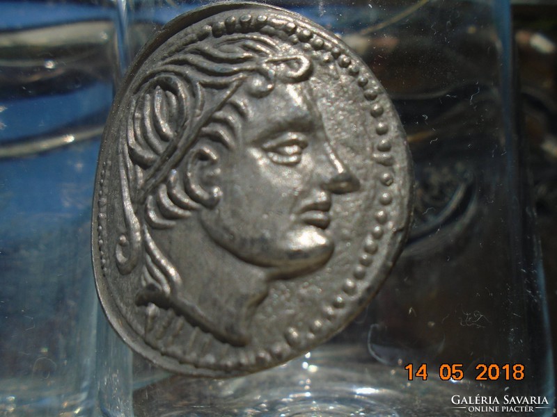 RASTAL ZINN-MÜNZEN Antik ón érmék veretével talpas kristályüveg pohárkészlet