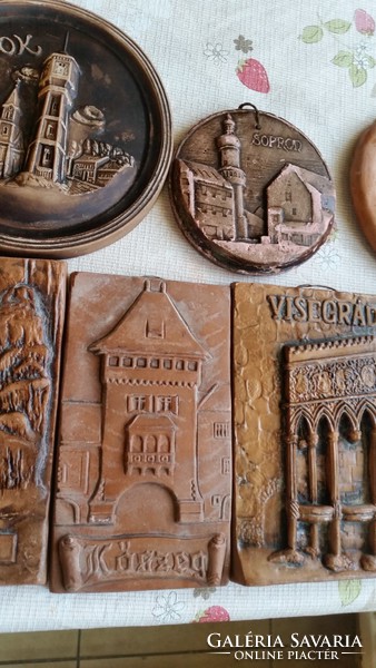Ceramic wall decoration for sale! Castle, city on ceramic sheet. Köszeg, Siófok, Aggtelek, Sopron, Visegrád