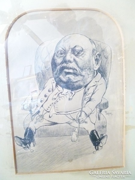 Pogány sándor cartoon xx.The middle of the Hungarian nobleman 52 x 62 cm