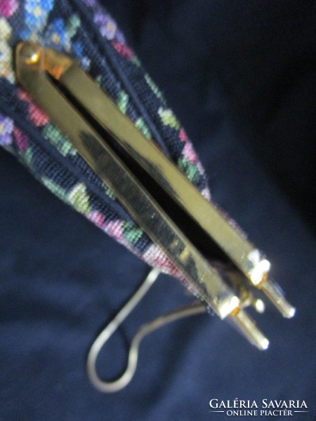 Wien petit point needle tapestry new lux reticule petit point bag gilded ear mother of pearl inlay