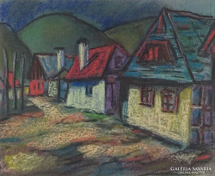 0Y226 Magyar festő XX. század : Erdélyi falu