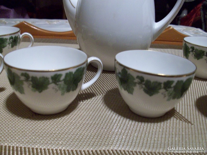 Beautiful thun bohemia porcelain coffee pot 6 pcs. With a cup of coffee