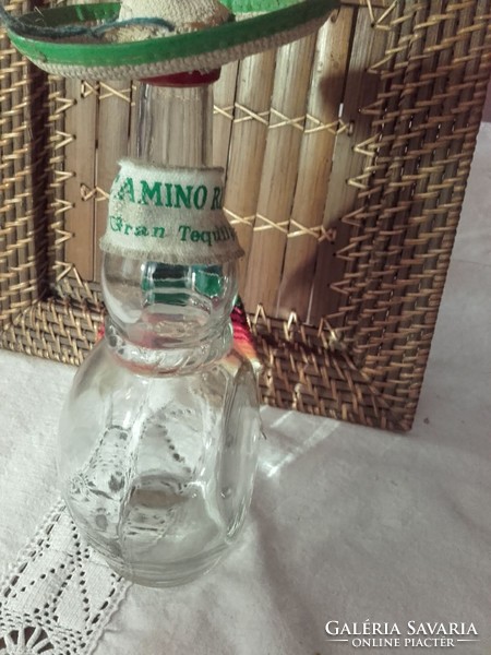 Gran tequila - camino real original mexican tequila bottle in sombrero - drink unfortunately not included