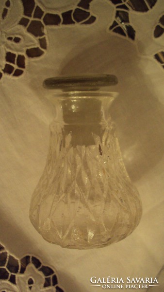 2+2 db.kecses alakú,üvegdugós szervírozó (ecetes,olajos öntetes) üveg.