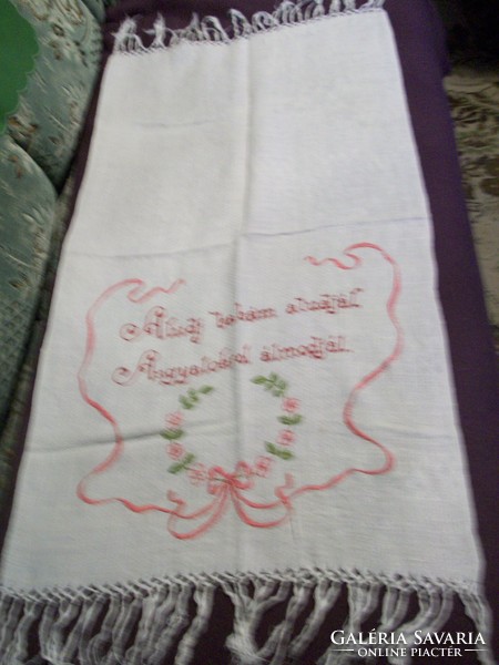Beautiful old embroidered decorative towel
