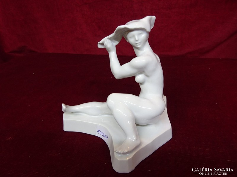 Nude, muscular woman with scarf, manufacturer unknown, 15 cm tall, 16 cm wide. He has!