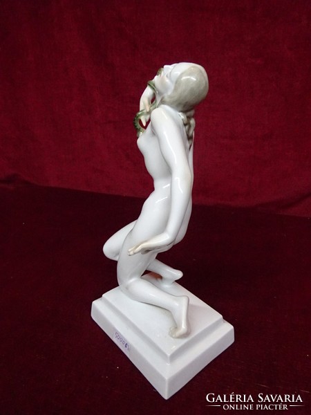 Herend porcelain cleopatra kneeling with a snake, colored, 24 cm high. He has!