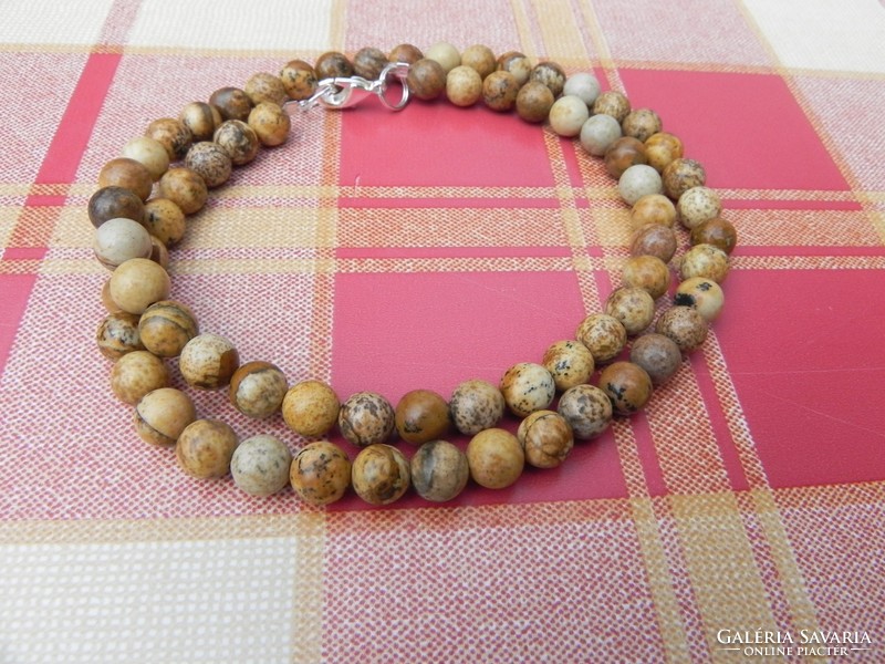 Original picture jasper necklace, string of pearls!