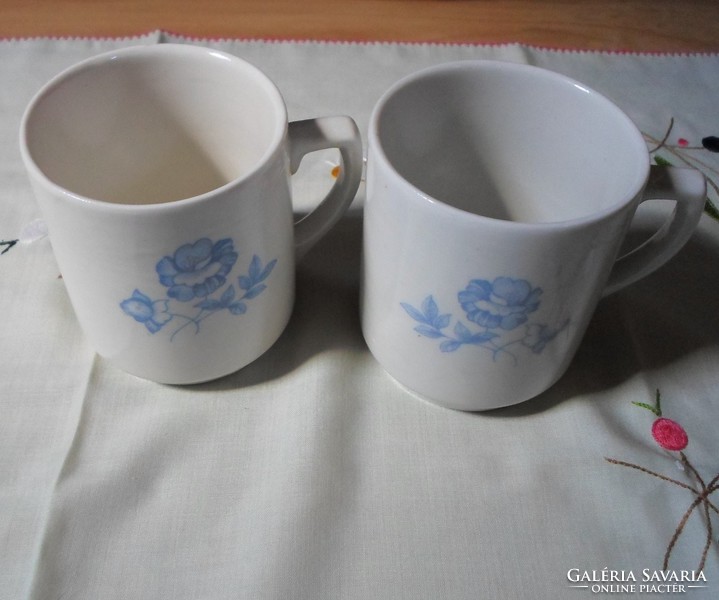 Kőbánya porcelain factory, blue floral / pink porcelain mug (kp) 1.