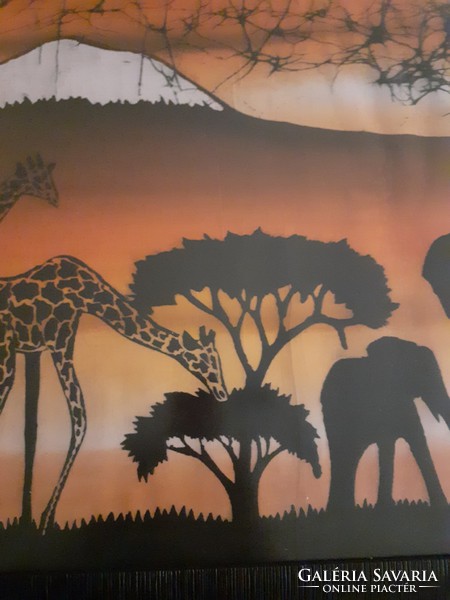 Ethnographic painting in Tanzania. 65 × 45 Textile
