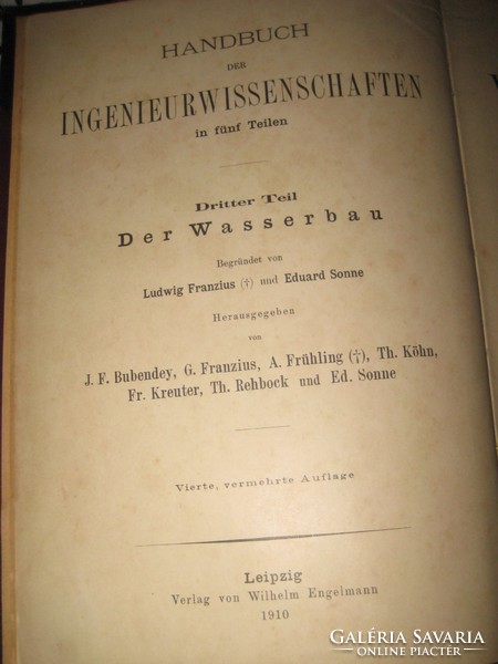 Víz építész szakkönyv  / Das Wasserbau .......1910  ./  német nyelven , szép állapot