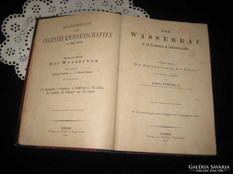 Víz építész szakkönyv  / Das Wasserbau .......1910  ./  német nyelven , szép állapot