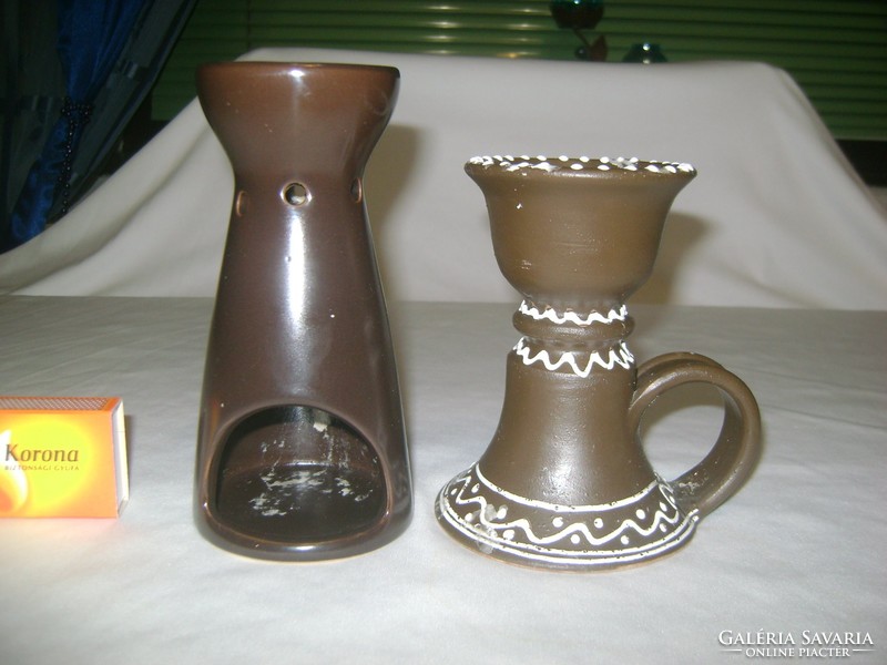 Ceramic candle holder and candle holder together