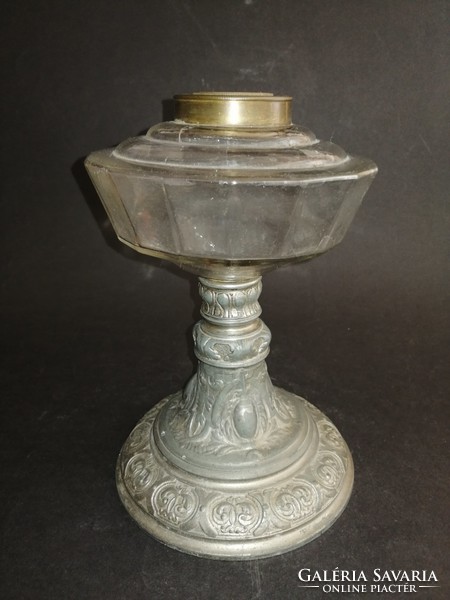 Antique petroleum iron and glass lamp - ep