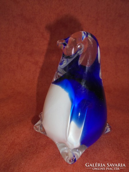 Muranoi üveg pingvin figura