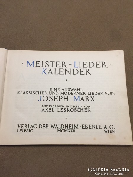 Meister-Lieder Kalennder 1923