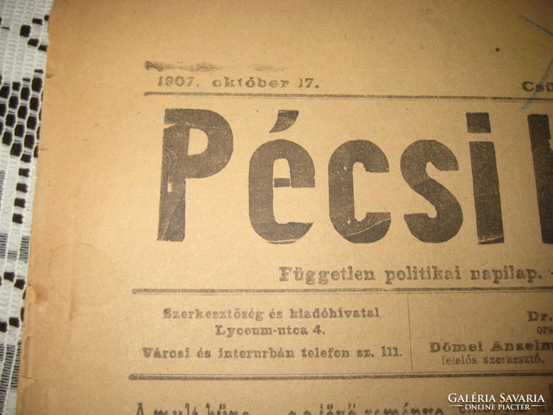 Journal of Pécs, October 17, 1907, page 16