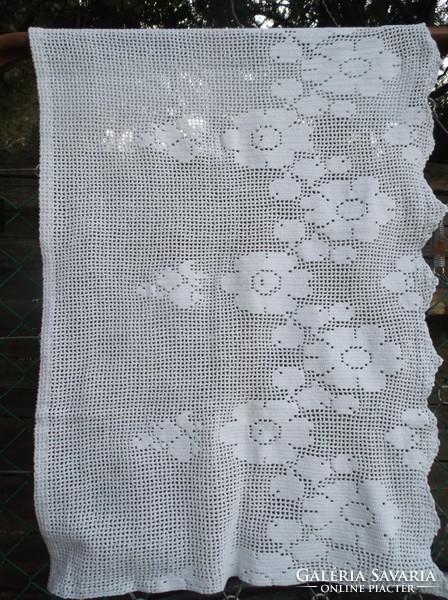 Lace - curtain - 110 x 70 cm - handmade - made of several threads - very strong thread - Austrian - flawless