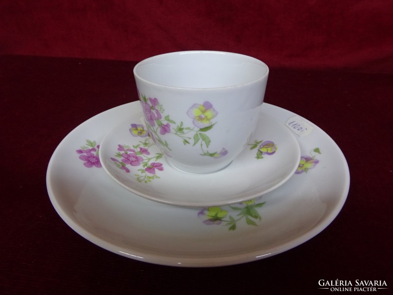 KAHLA német porcelán teáscsésze + alátét, rózsaszín virágmintával, csodaszép. Vanneki!