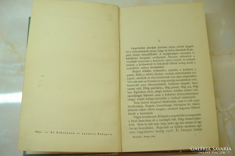 Antique book: sándor hunyady: noble metal, athenaeum novel