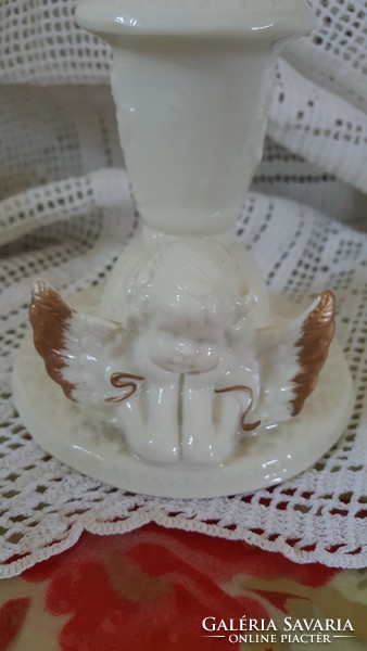 Faience angelic candle holder