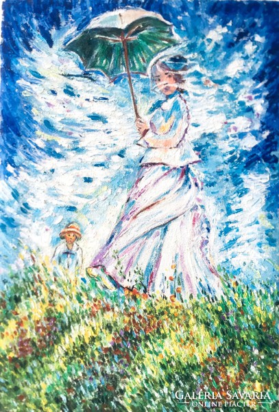 Hepp Natália: Oscar-Claude Monet után "Woman with a parasol"