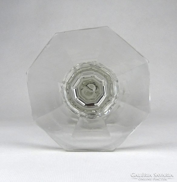 0Z185 Antik üveg gyertyatartó 18 cm