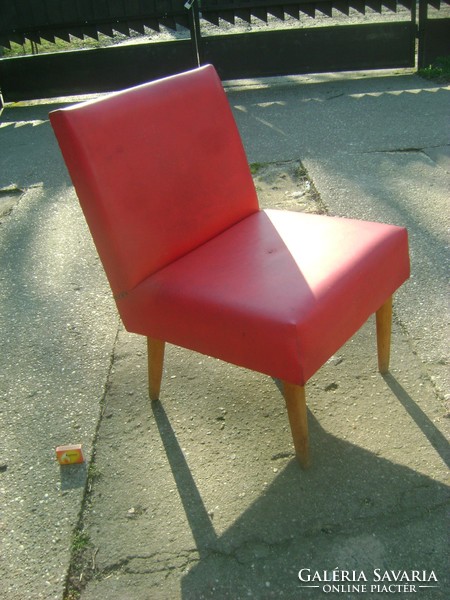 Retro imitation leather armchair from the 1970s