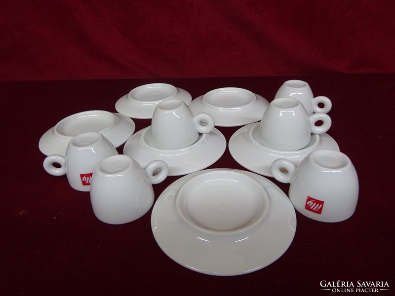 Italian porcelain 12-person coffee cup + saucer, illy caffe. In original packaging. He has!