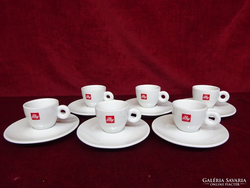 Italian porcelain 12-person coffee cup + saucer, illy caffe. In original packaging. He has!