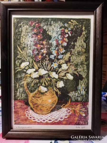 Zsille's victorious fabulous still life of flowers - in a matching new frame