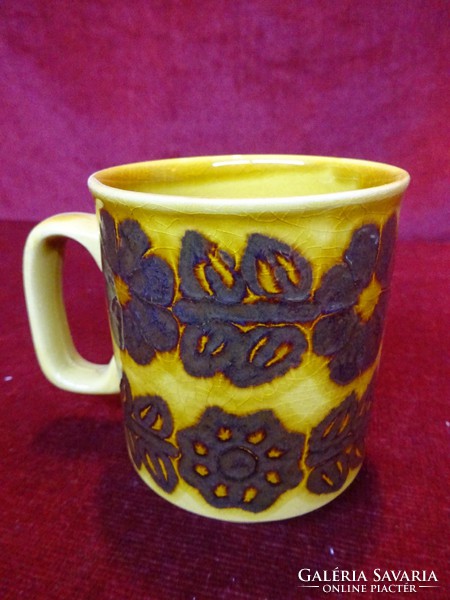 Wp English porcelain glazed mug with brown pattern. He has!