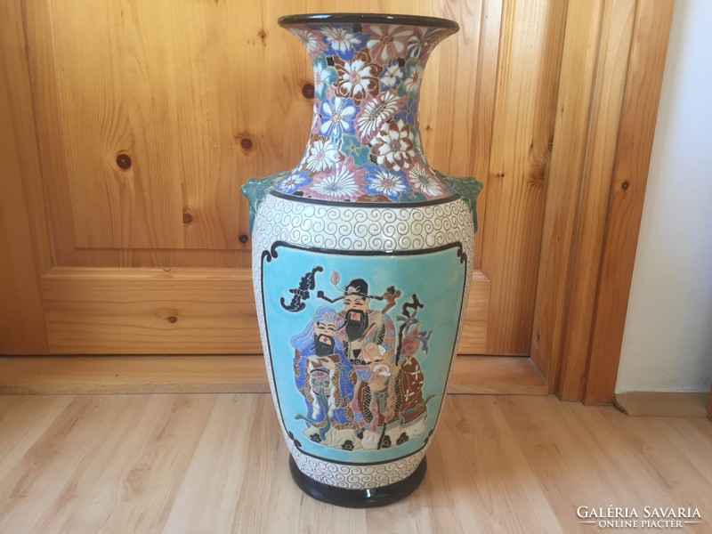 Japanese ceramic floor vase vase with dragon pliers