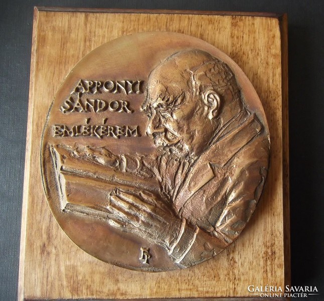 Pál Farkas: Sándor Apponyi commemorative medal (art collector, diplomat, bibliophile and bibliographer)