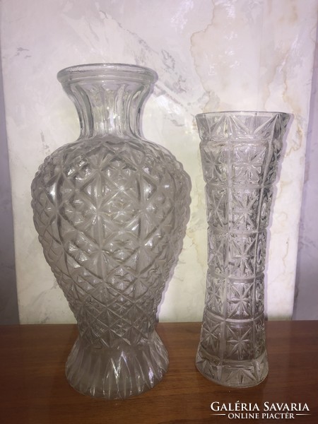 Retro üveg vázák (2 db együtt)