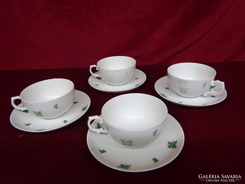 Fürstenberg German porcelain teacup + placemat. With green pattern. He has!