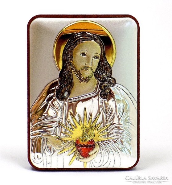 Jézus szíve ezüstözött  ikon (ZAL-R65709)