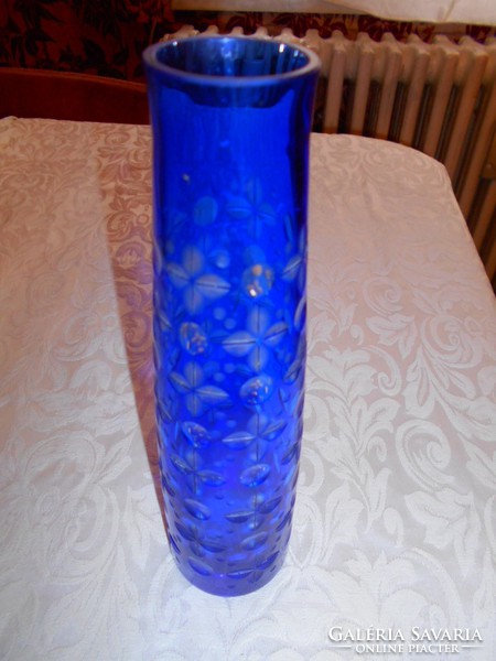 Lencsésre csiszolt antik    váza 23,5 cm