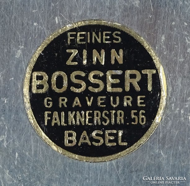 0Z631 Jelzett címeres svájci fali óntányér 13 cm
