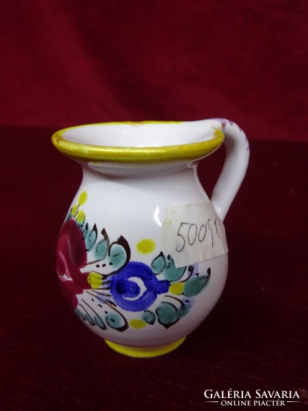 Hand painted mini ceramic jug with swordfish with this sign. Height 5.5 cm. He has!